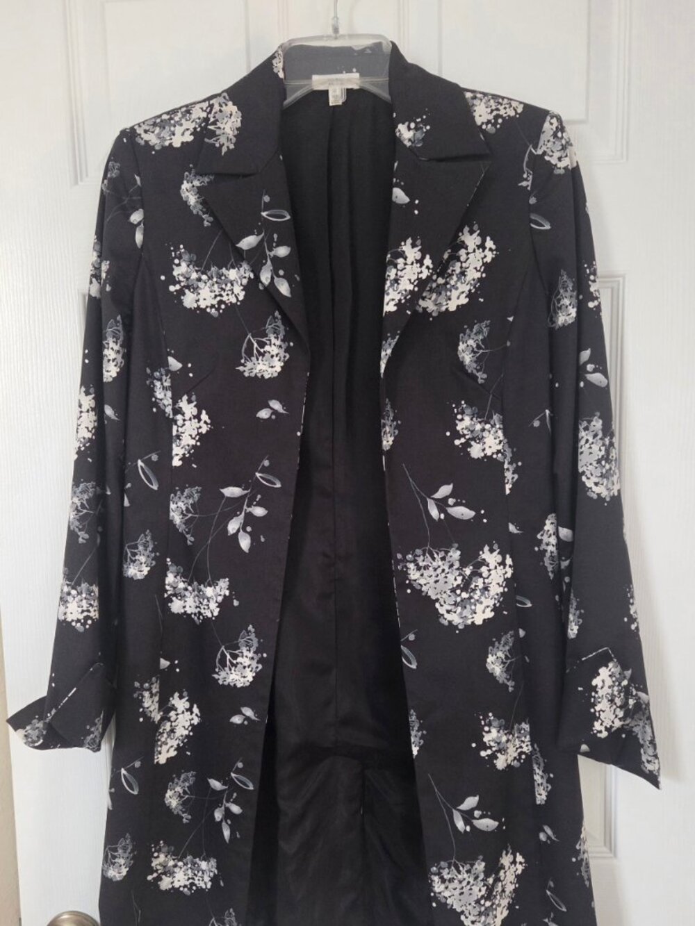 Vintage Reba Black & Gray Print Coat Size 6